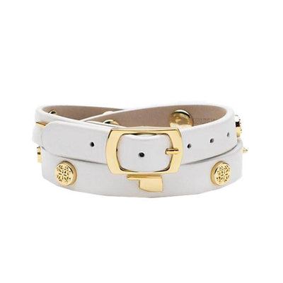 Macy Double Wrap Metallic White with Gold - Oklahoma