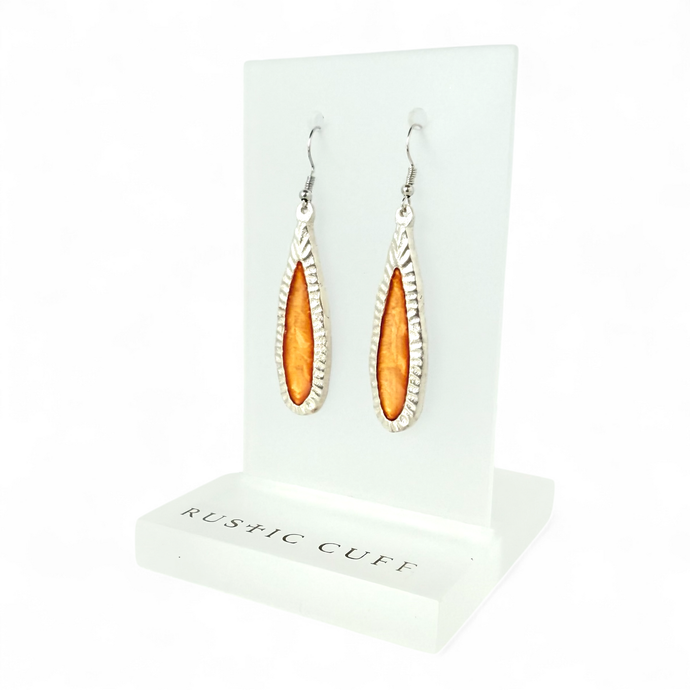 St. Tropez Elongated Earrings - Melorange - Silver