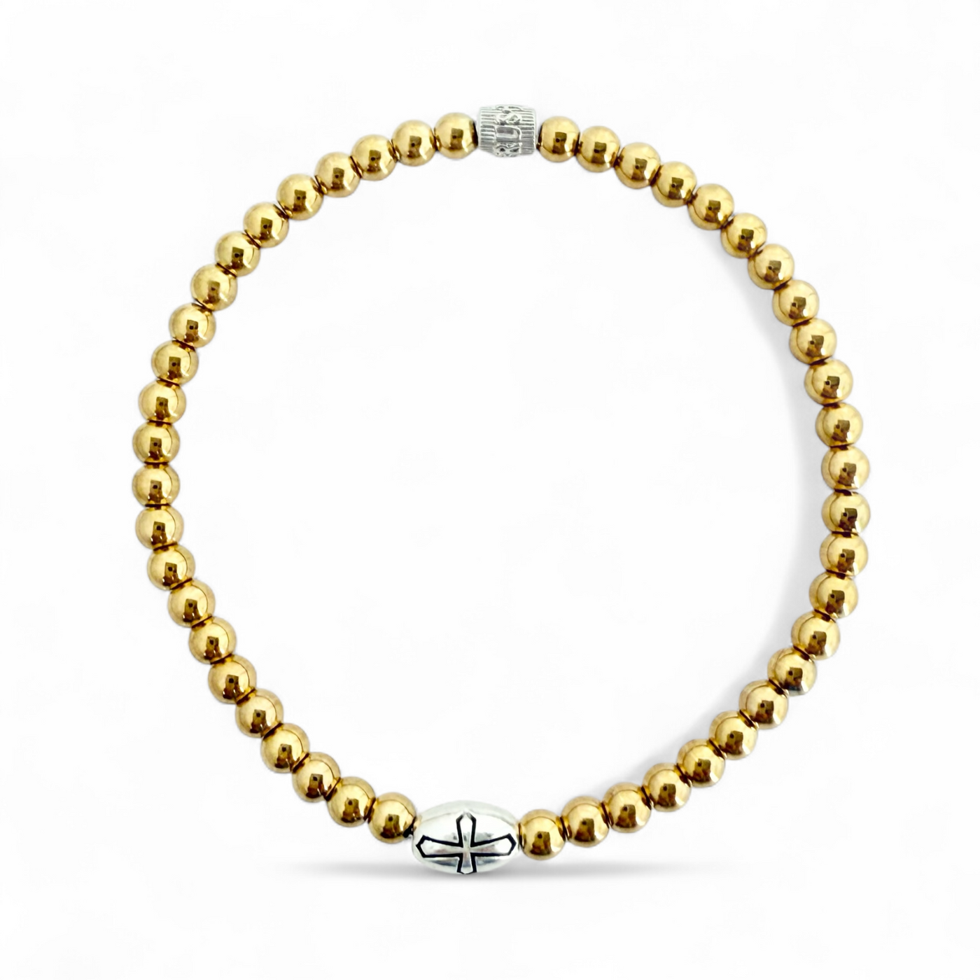 Embossed Silver Cross - Gold