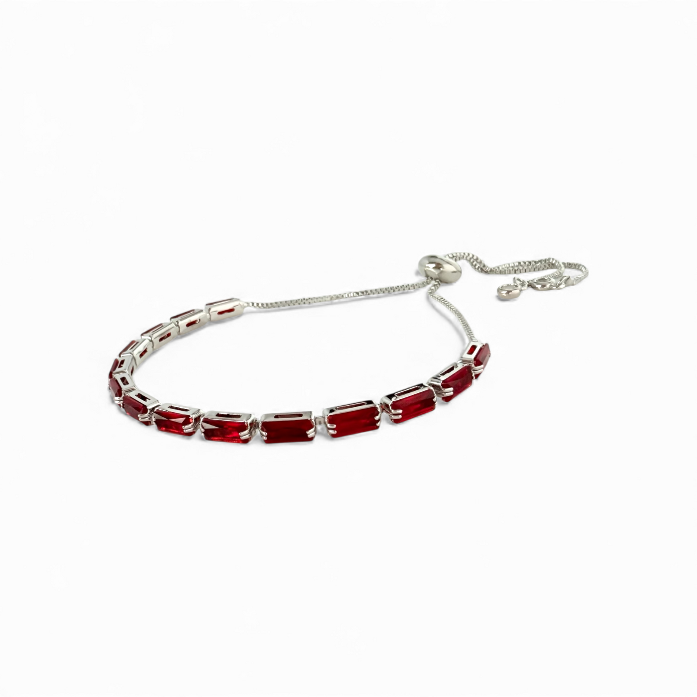 Day 2: Martina Emerald Cut Slider - Red - Silver + Santa Pouch