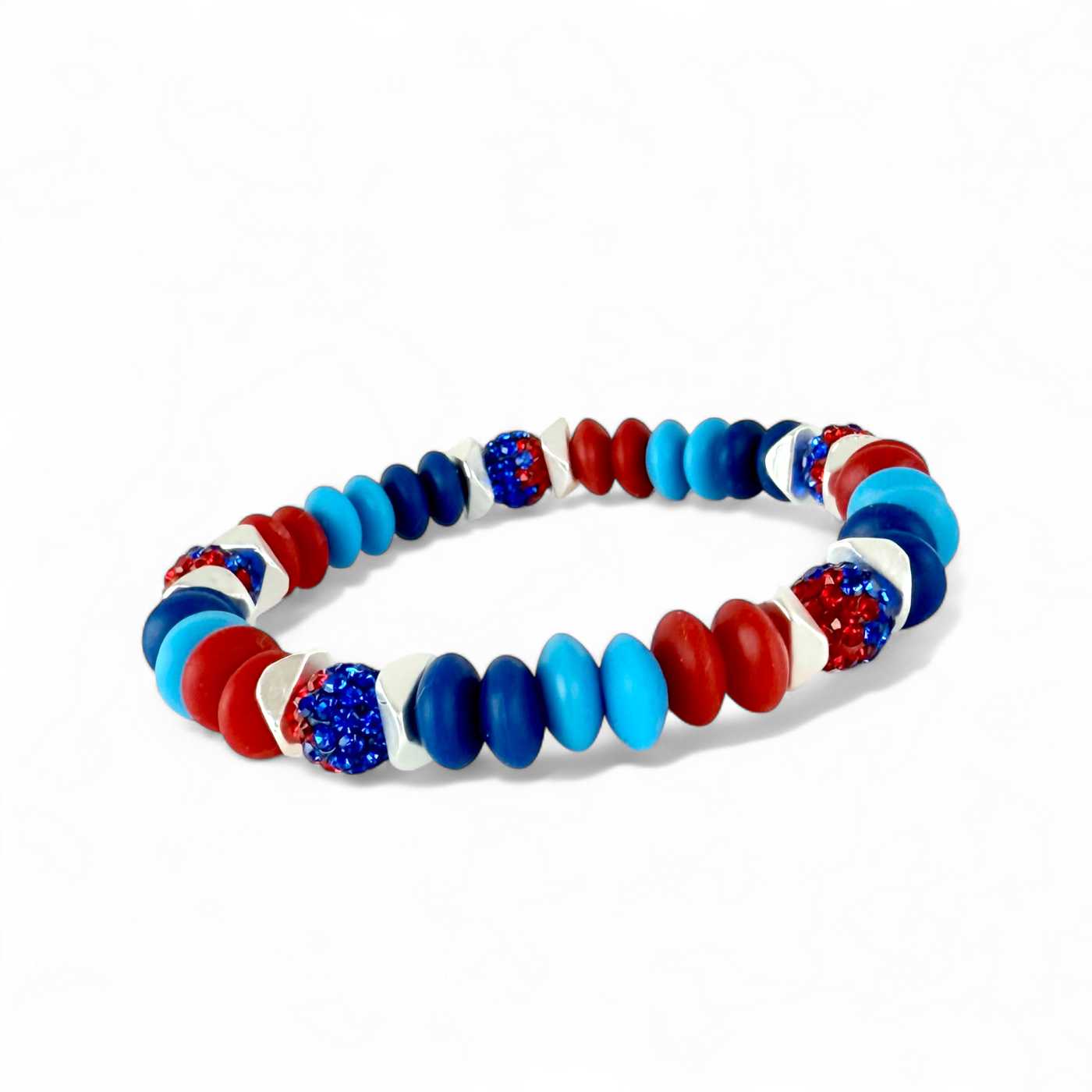 Varsity Blue, Red & Sky Blue - Silver