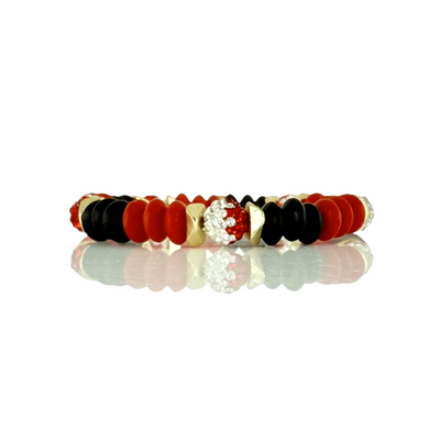 Varsity Red, Black & White - Gold