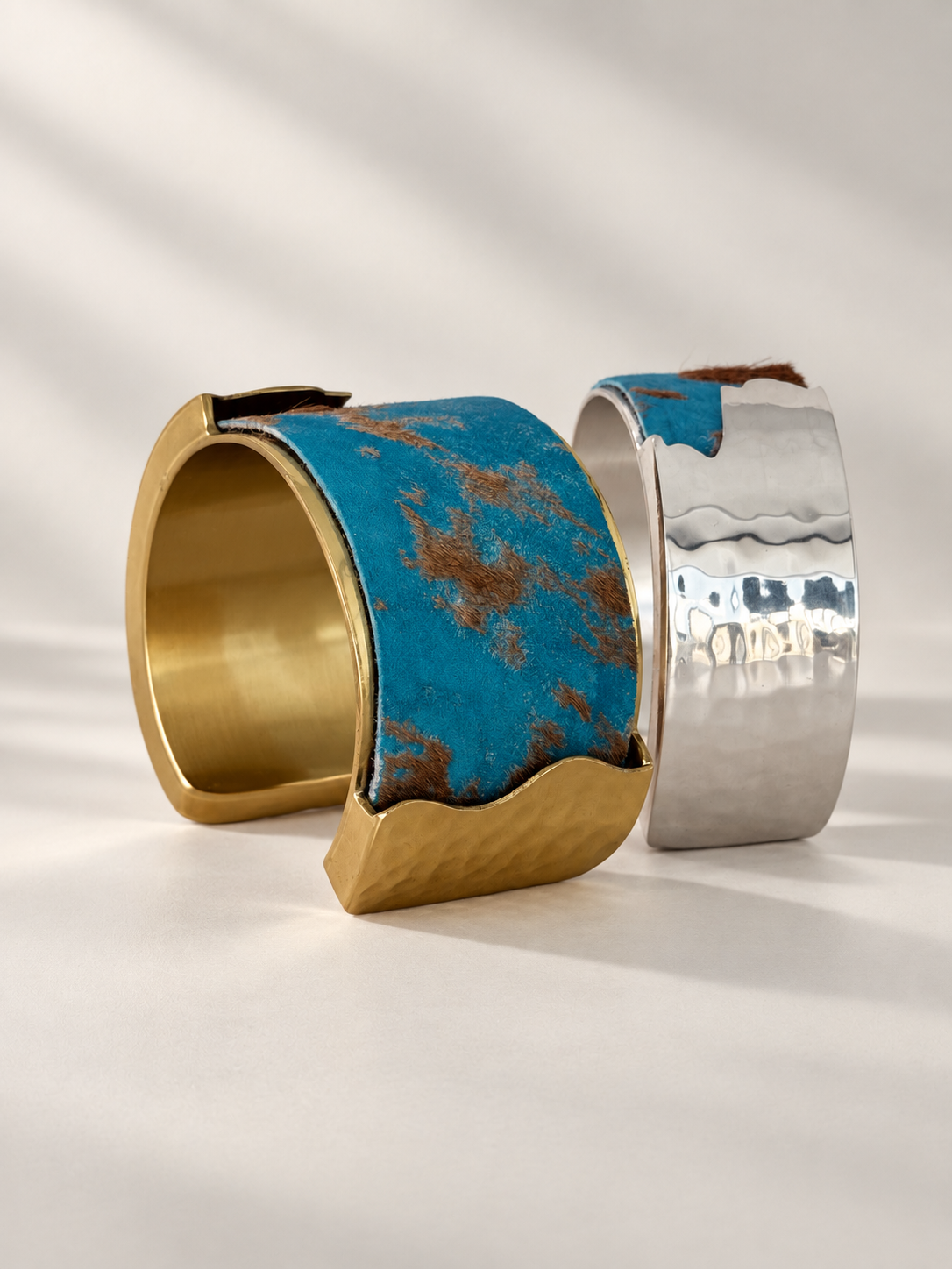 Woodland Blue - Turquoise Brazilian Calfskin (Silver) 1.0 inch