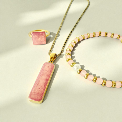 Vertical Necklace Gold - Papaya