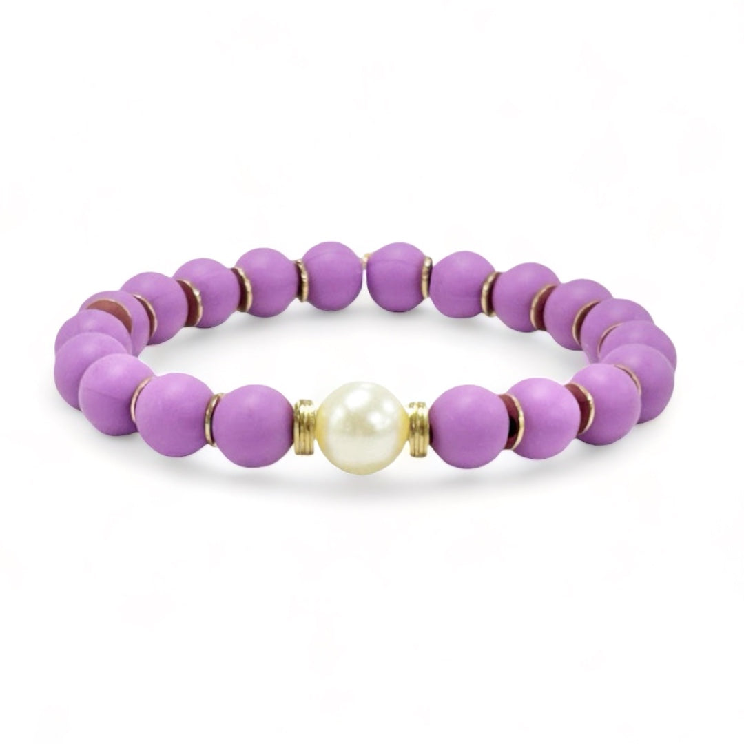 Lucy Beaded Bracelet in Purple