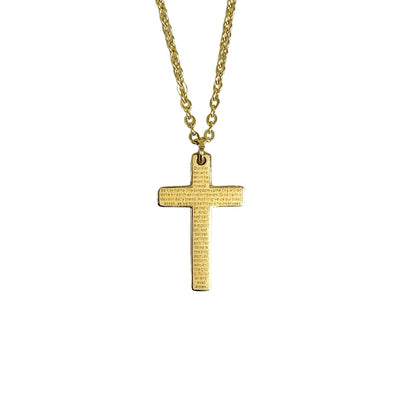 Cross Necklace - Lord's Prayer - Gold