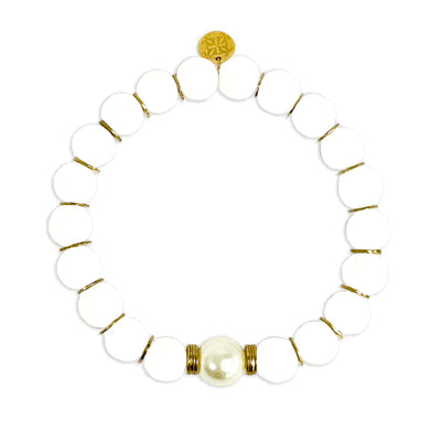 Lucy Beaded Bracelet in White
