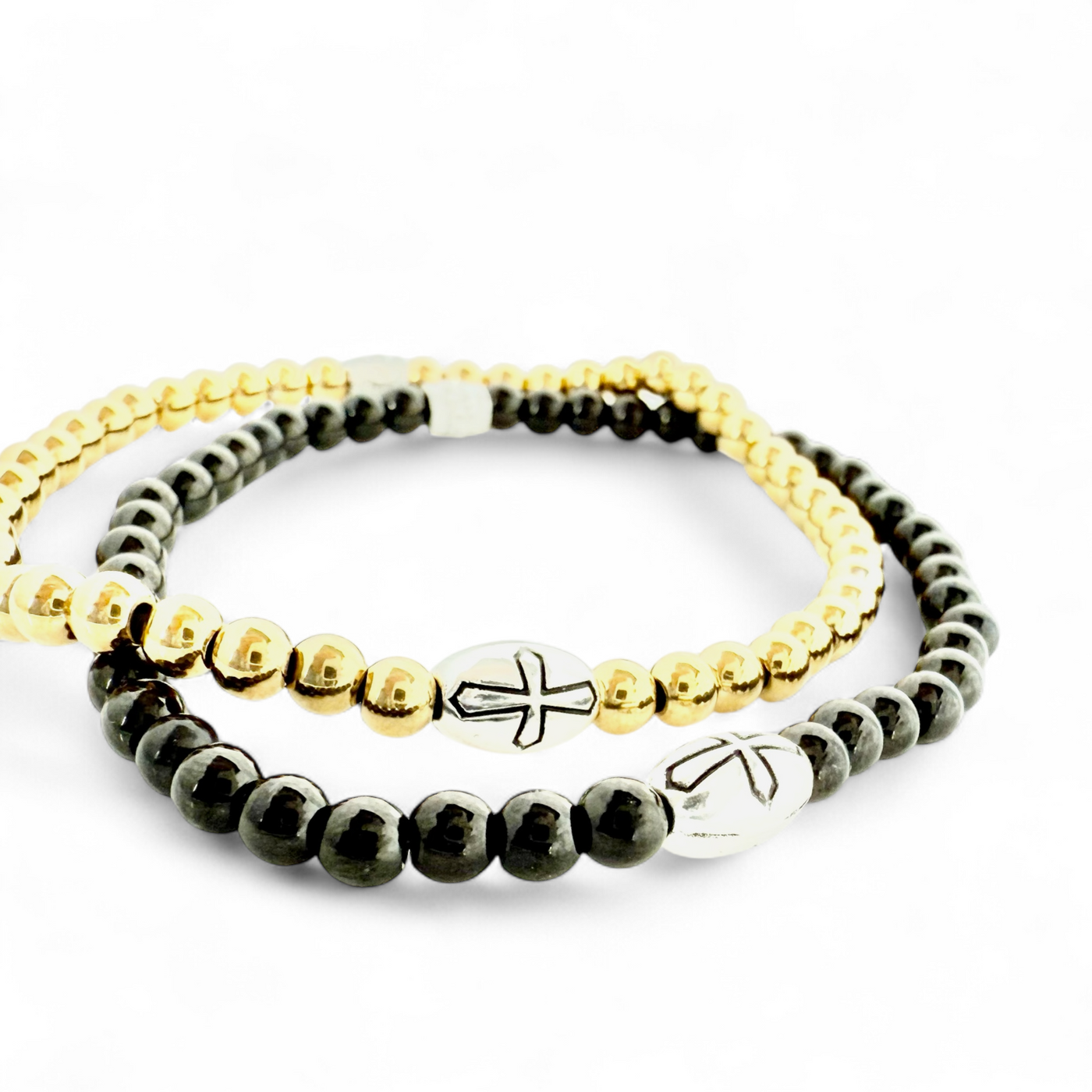 Embossed Silver Cross - Gold