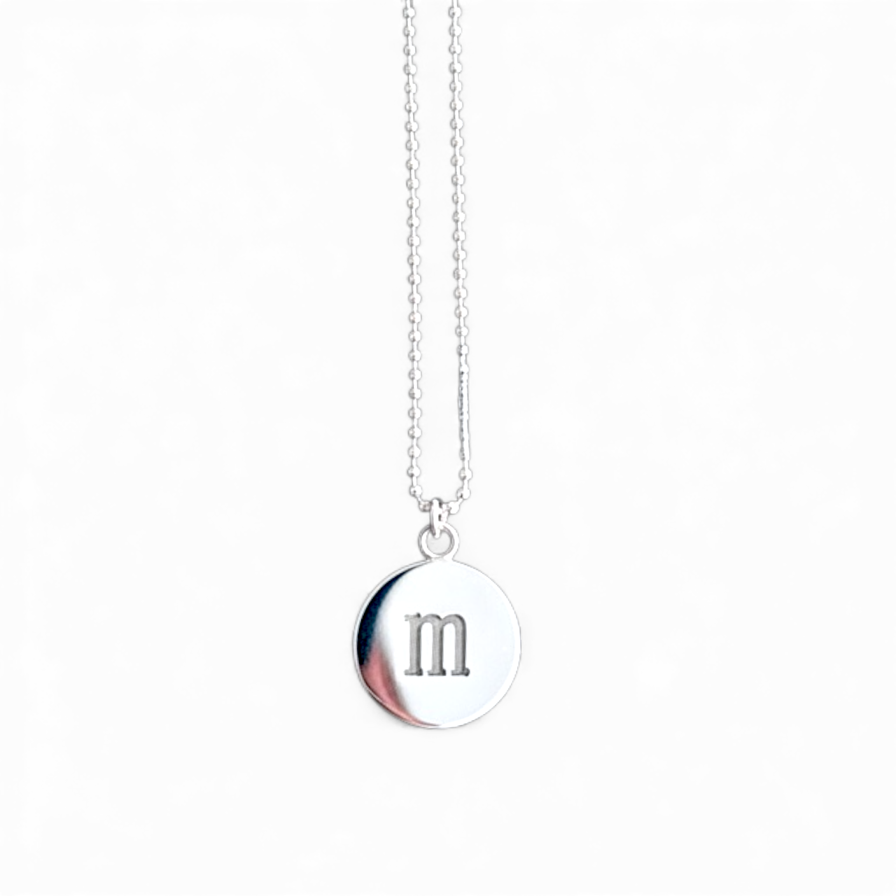 Cutout Silver Initial Necklace