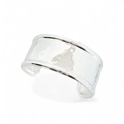 1.0 Hammered Rimmed Cuff - Silver