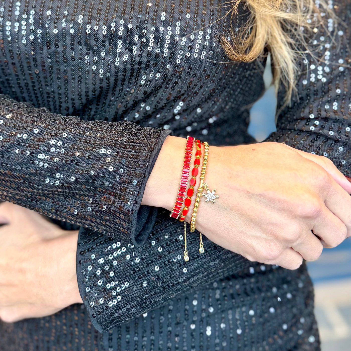 Day 3: Mini Pavé Snowflake Charm - Gold + Santa Pouch