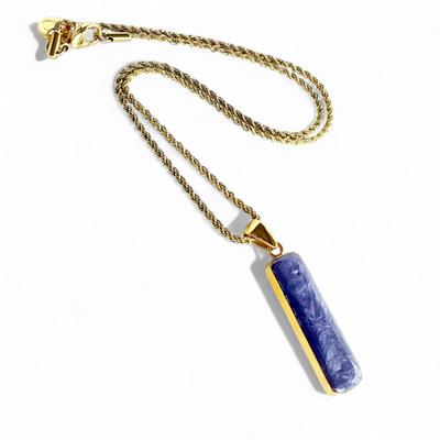 Vertical Necklace Gold - Lavender
