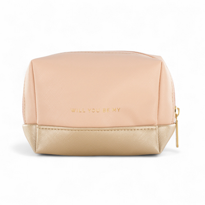 Bridesmaid Cosmetic Bag - Blush and Gold
