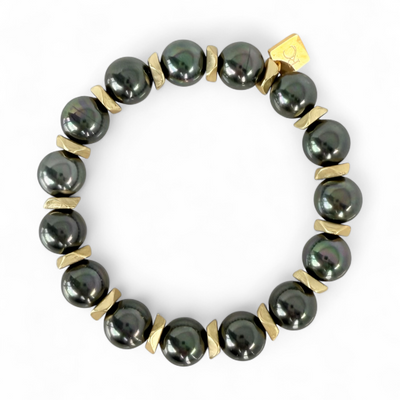 Boleyn Pearl - Hematite - Gold