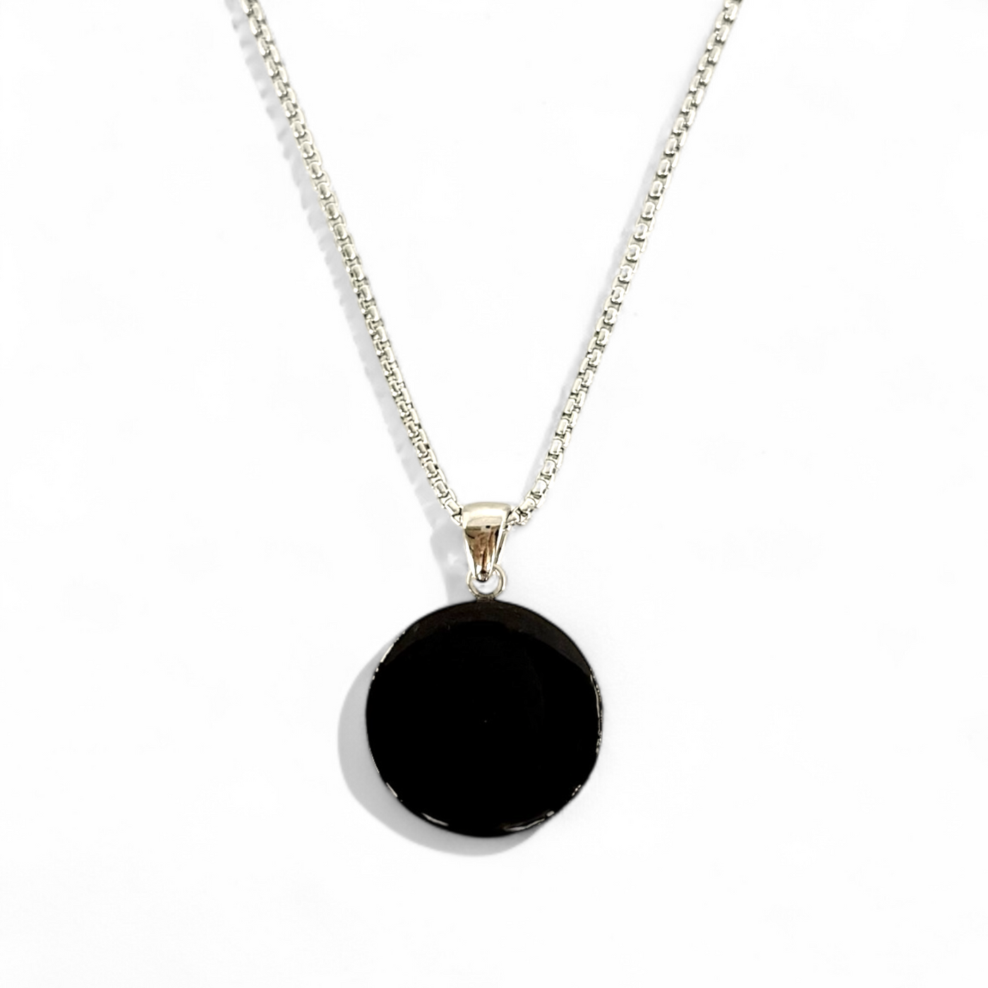 Round Necklace - Plum - Silver