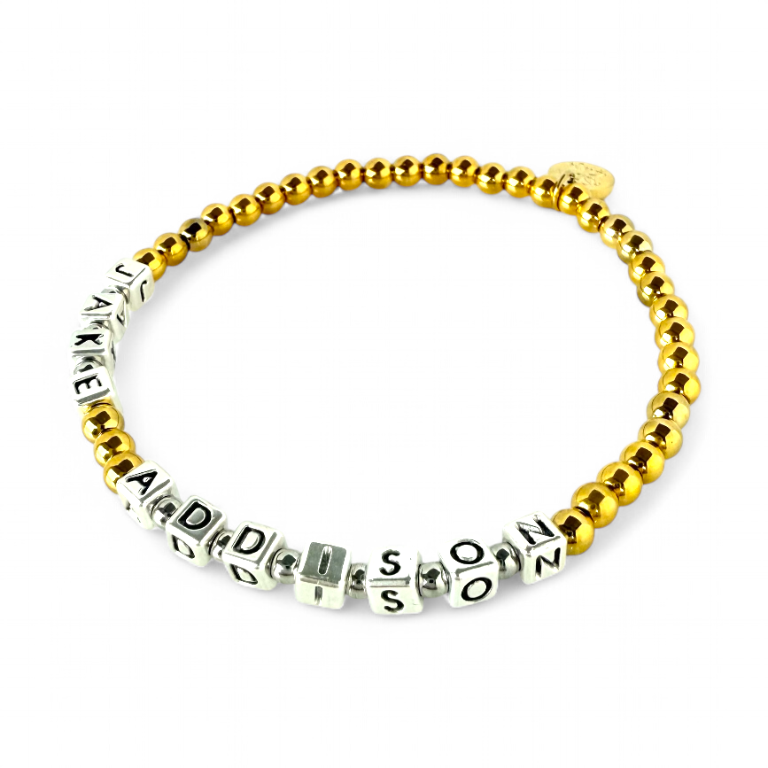 Custom Beaded Block - Two Words - *Backorder - Ship beginning of May