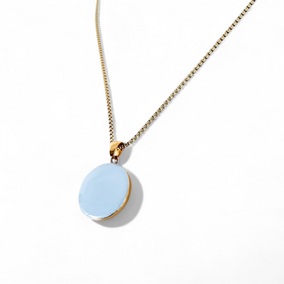 Round 1" Pendant Gold Necklace - Periwinkle