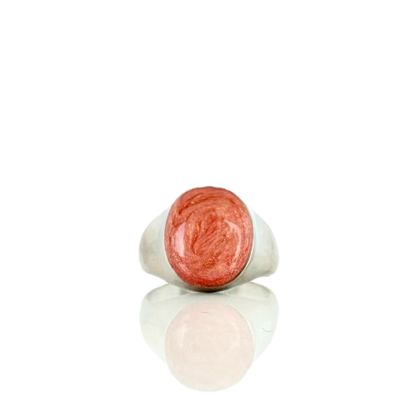Papaya Oval Domed Ring - Silver