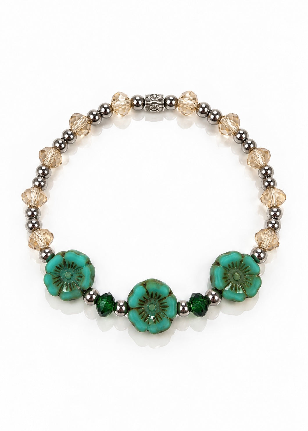 Pressed Flowers - Turquoise/ Green
