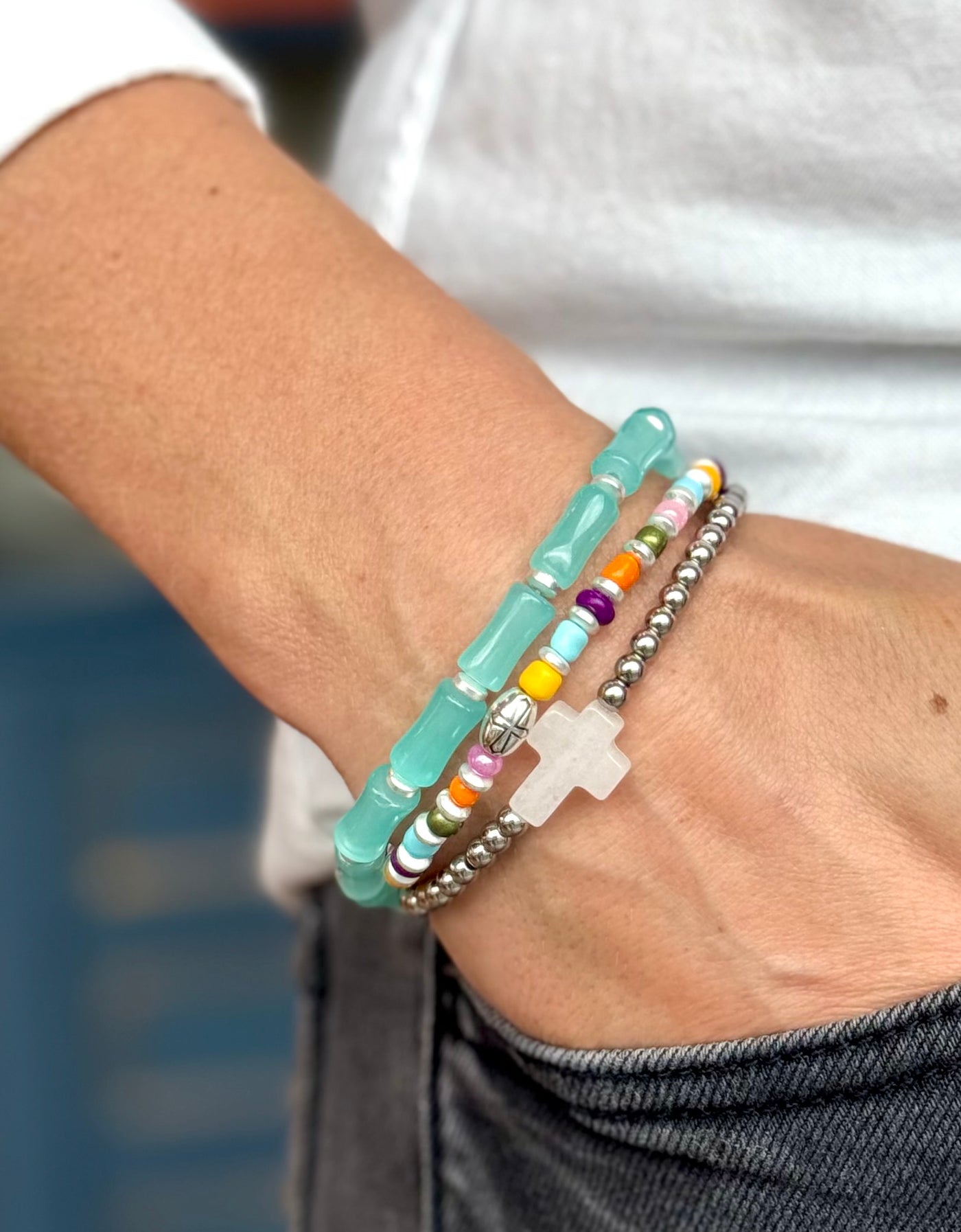 Millie - Light Turquoise with Silver