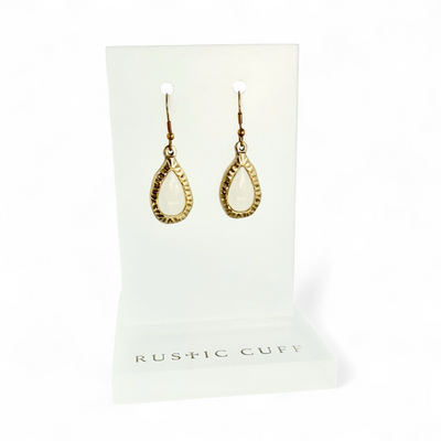 Frances Earrings - Soft White - Gold