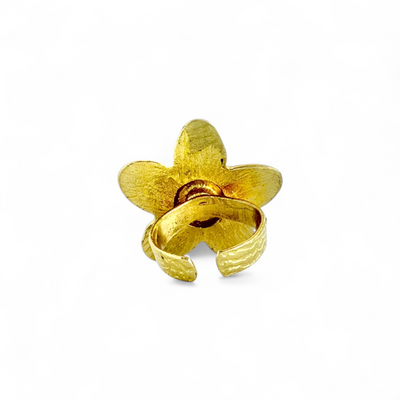 St. Tropez Quinpetal Ring - Sea Glass - Gold