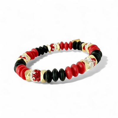 Varsity Red, Black & White - Gold