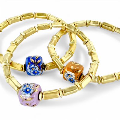Petals - Blue with Gold