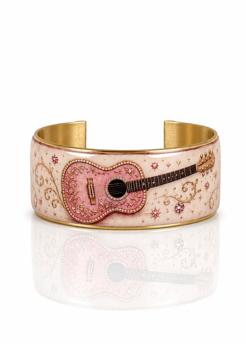 The Dolly Art Deco Collection - Pink Guitar (1 inch)