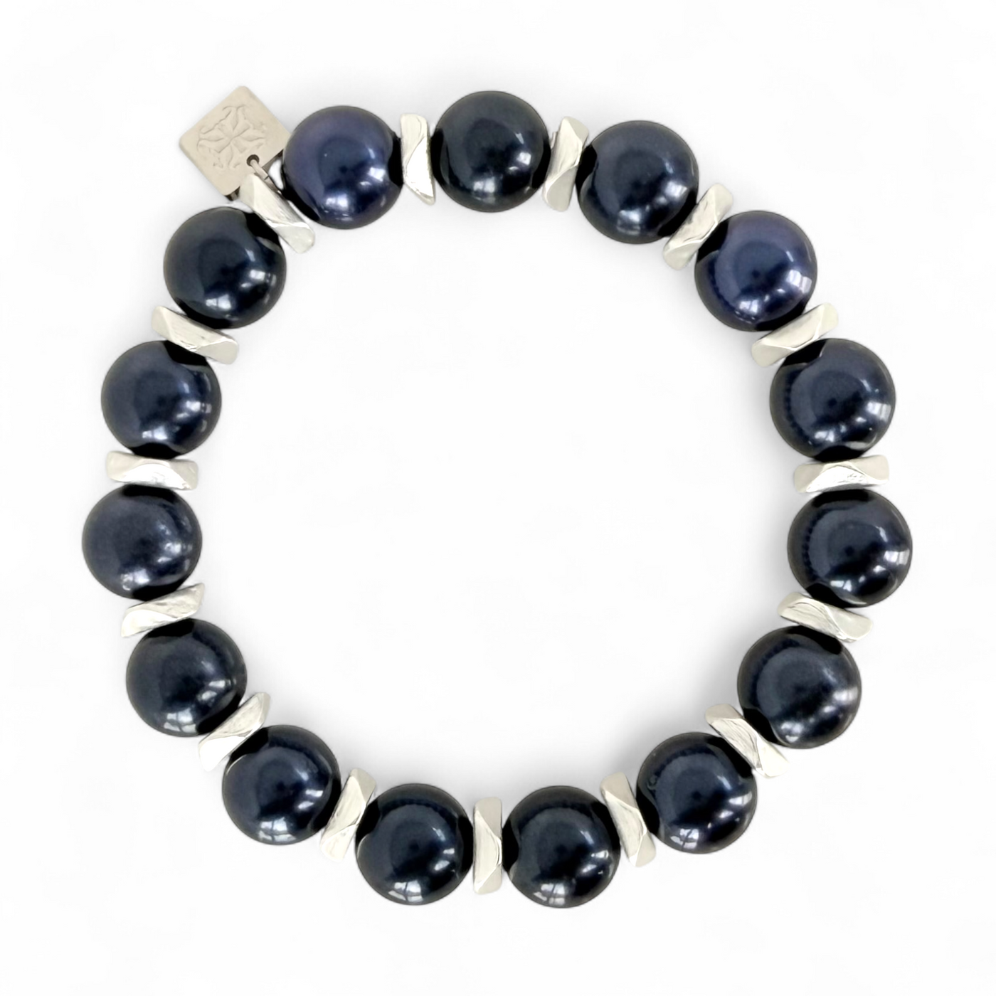 Boleyn Pearl - Navy -Silver
