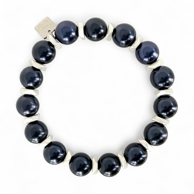 Boleyn Pearl - Navy -Silver