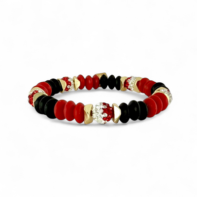 Varsity Red, Black & White - Gold
