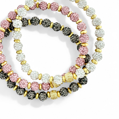 Emerson Lane Trio - Light Pink + White + Hematite with Gold