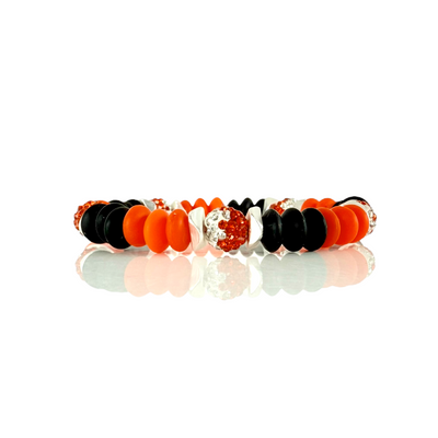 Varsity Black, Orange & White - Silver