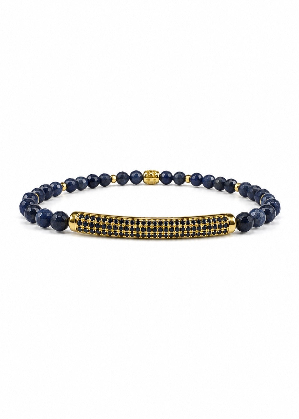 The Americana Edit - Glory Blue Pavé Bar- Gold