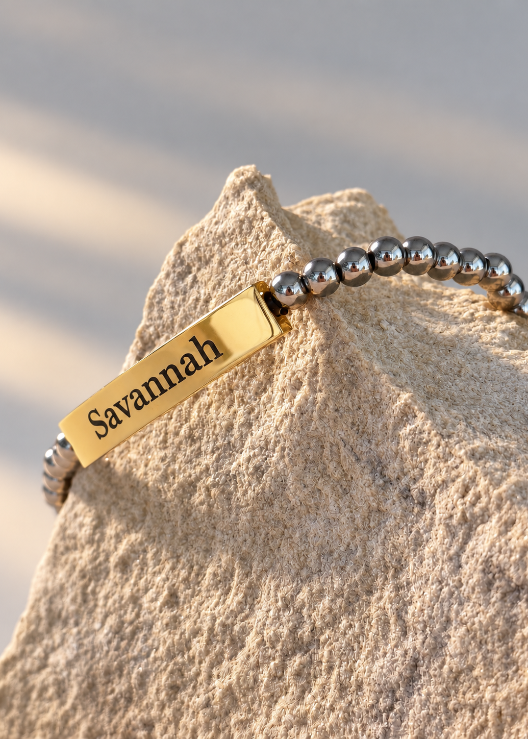 The Signature Name Bracelet – 4mm, front view