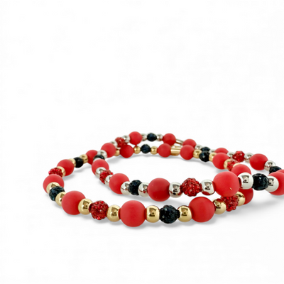 Kaleidoscope Mini Red, Navy and Red with Gold