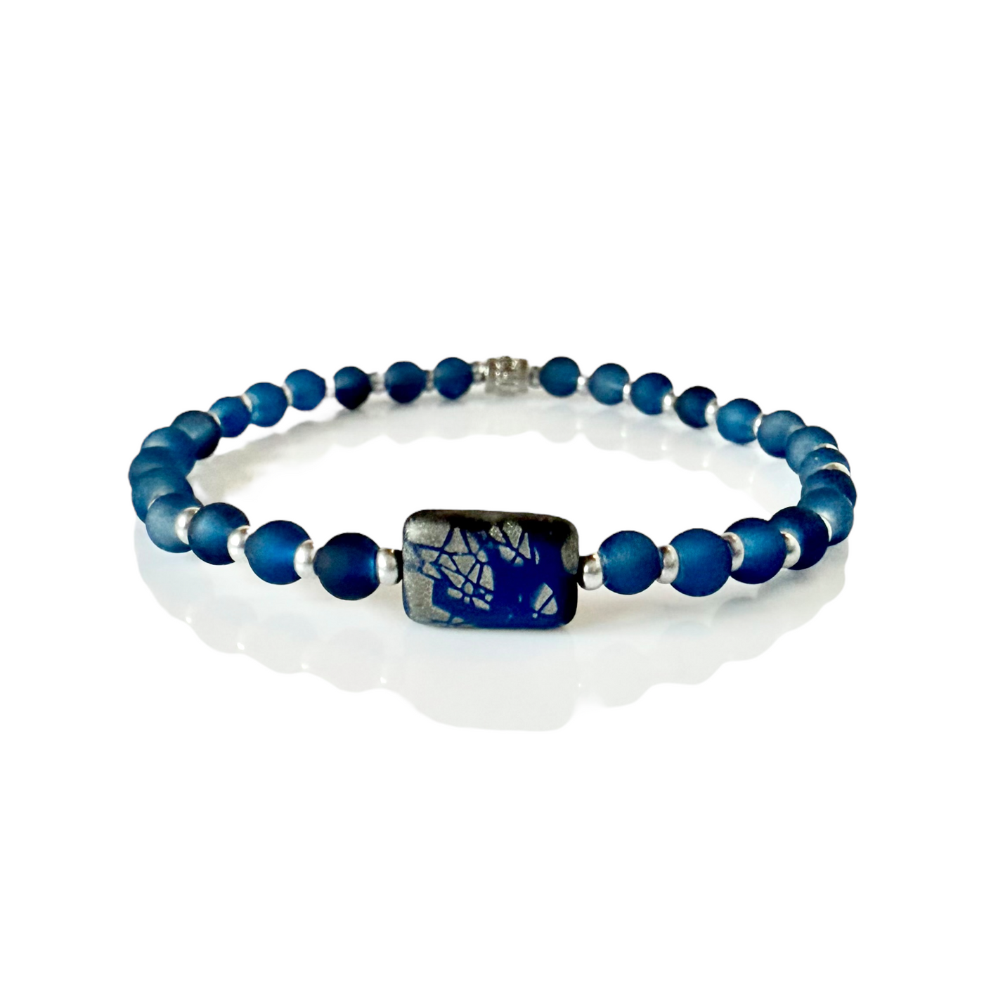 Rain Flower - Cobalt - Silver