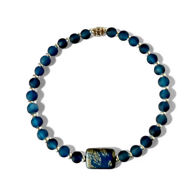 Rain Flower - Cobalt - Silver