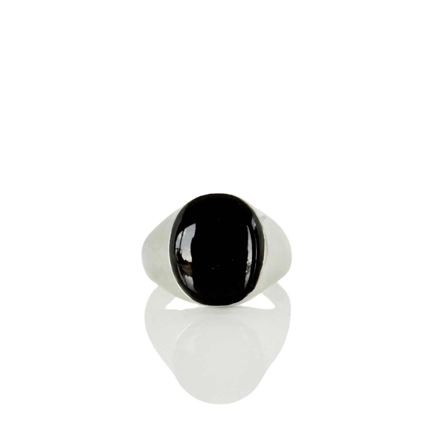 Plum Oval Domed Ring - Silver