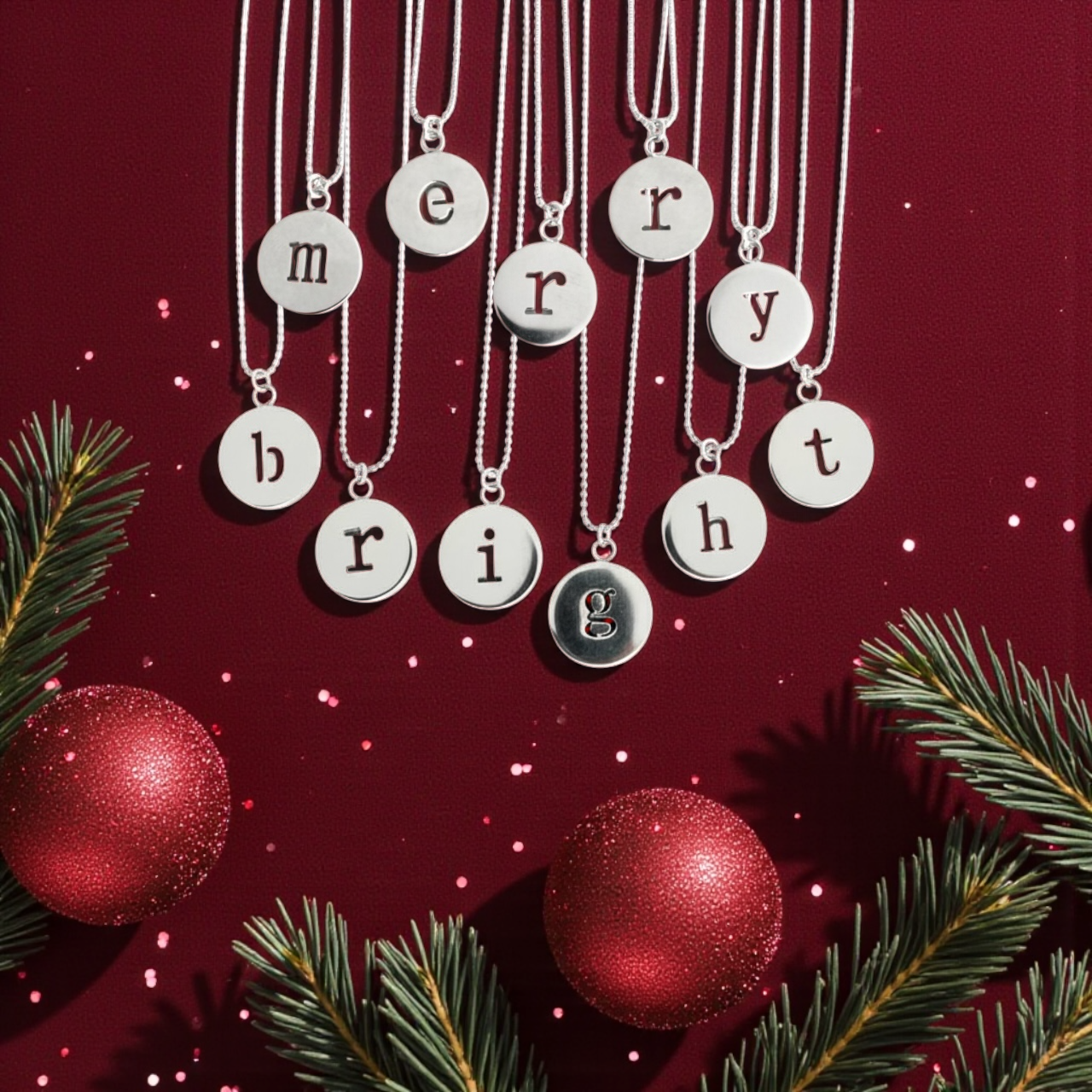 Cutout Silver Initial Necklace