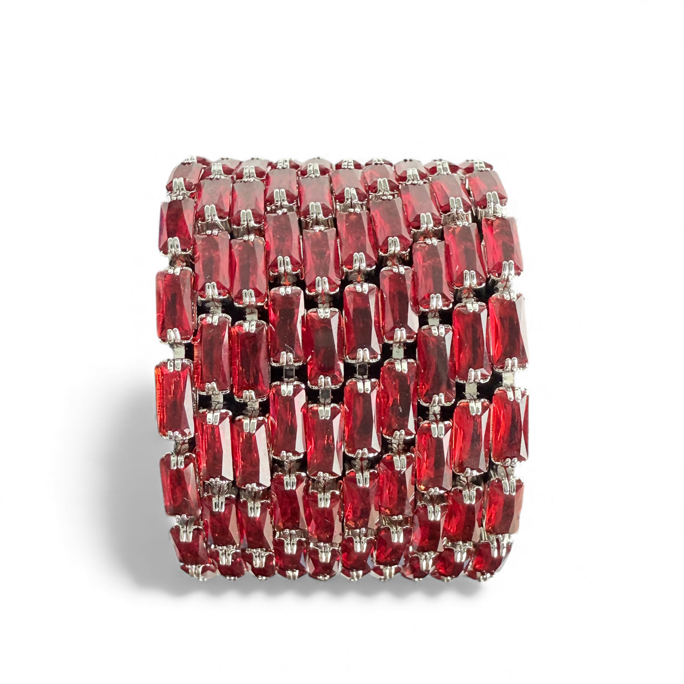 Day 2: Martina Emerald Cut Slider - Red - Silver + Santa Pouch