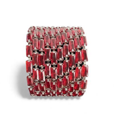 Day 2: Martina Emerald Cut Slider - Red - Silver + Santa Pouch