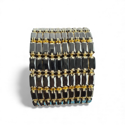 Day 2: Martina Emerald Cut Slider - Black - Gold + Santa Pouch