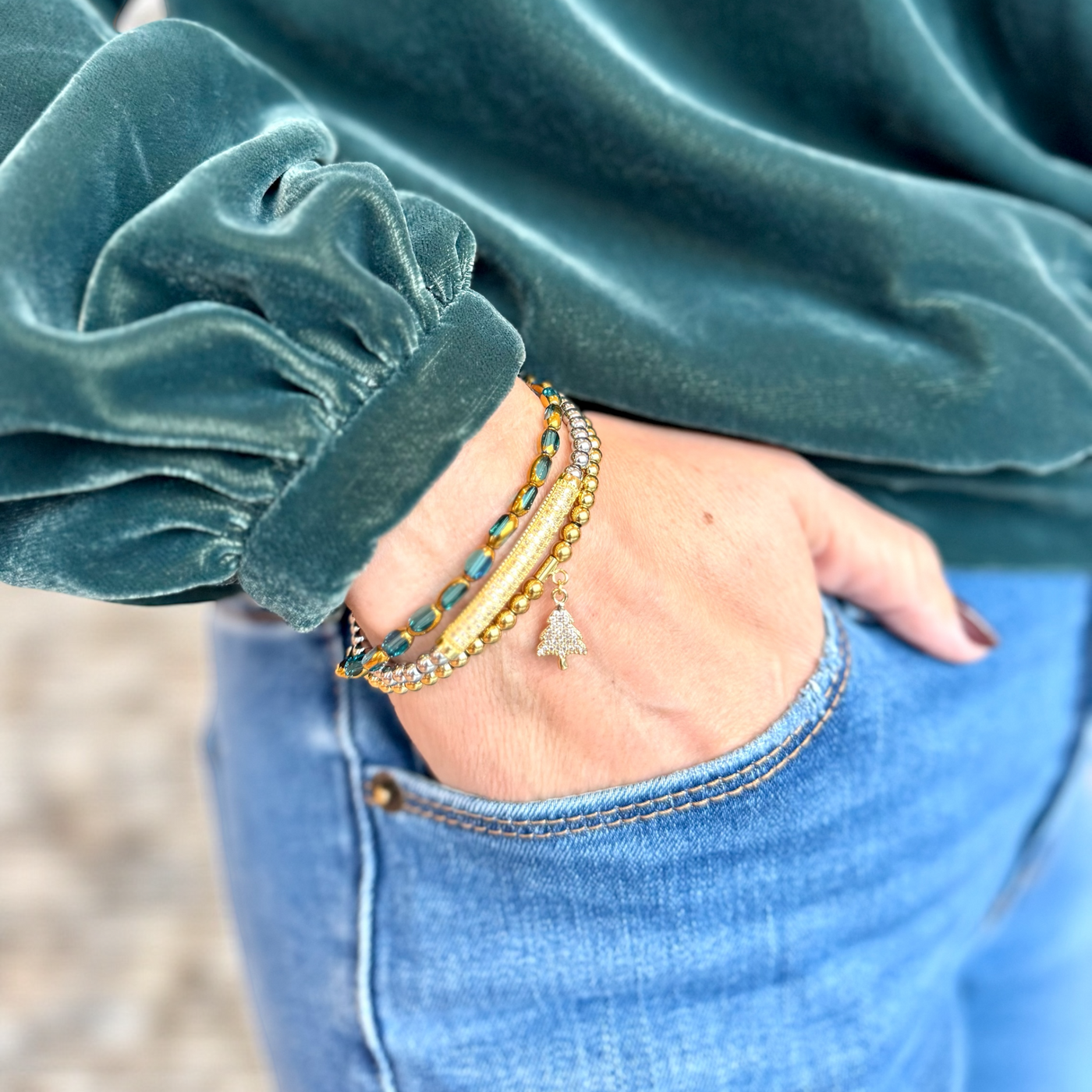 Day 8: Gemma Pave Gold - Silver + Santa Pouch