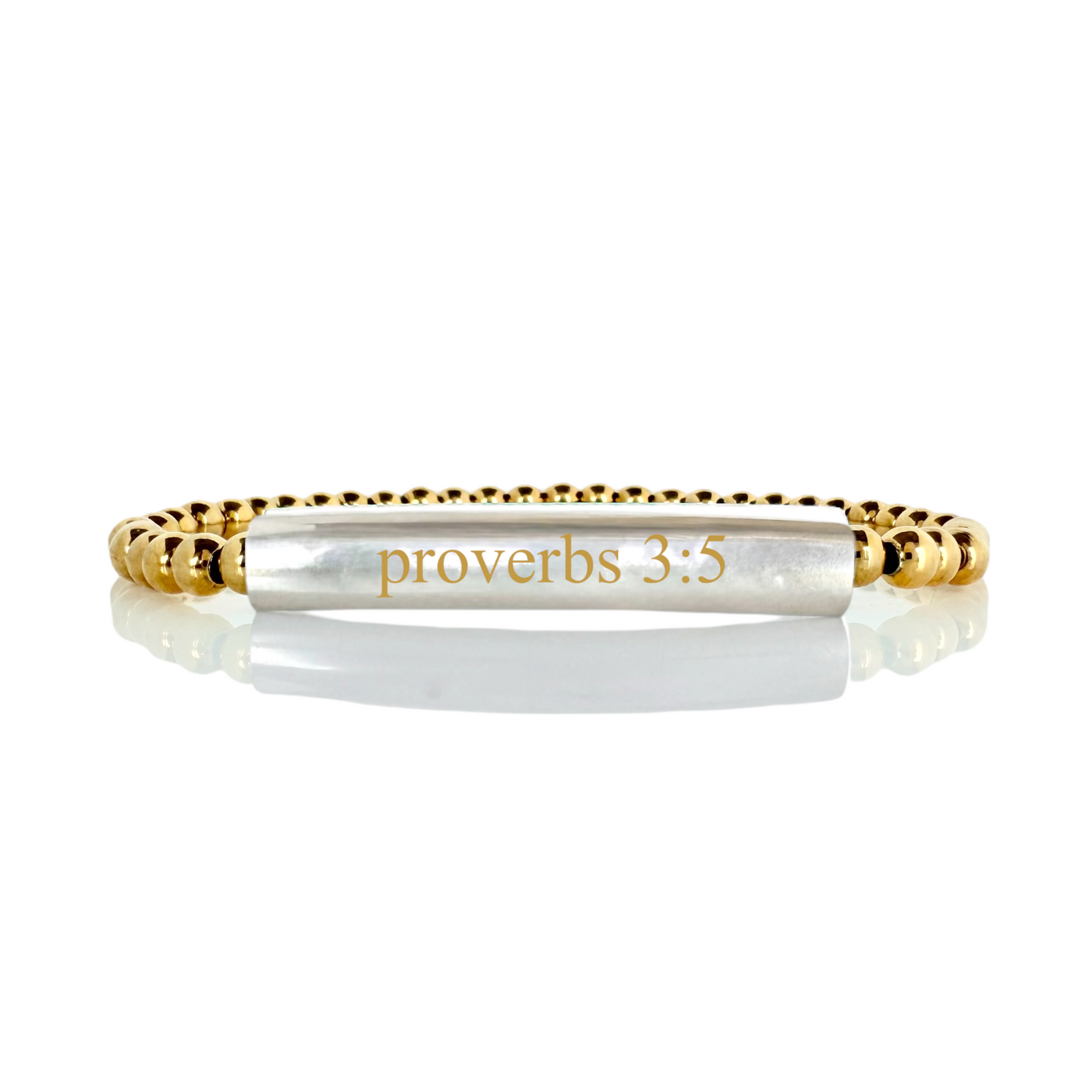 Kelly - Custom Engraved Brushed Silver Plate - Gold