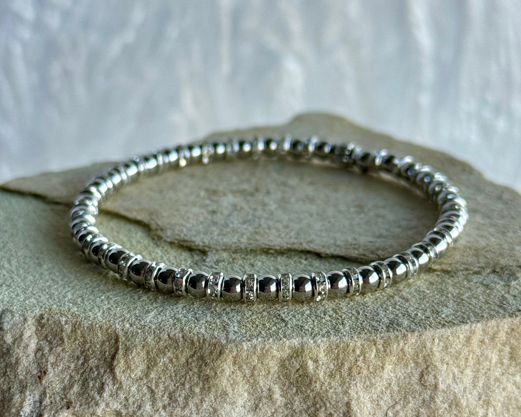 Classic Chloe silver with pave spacers 4m