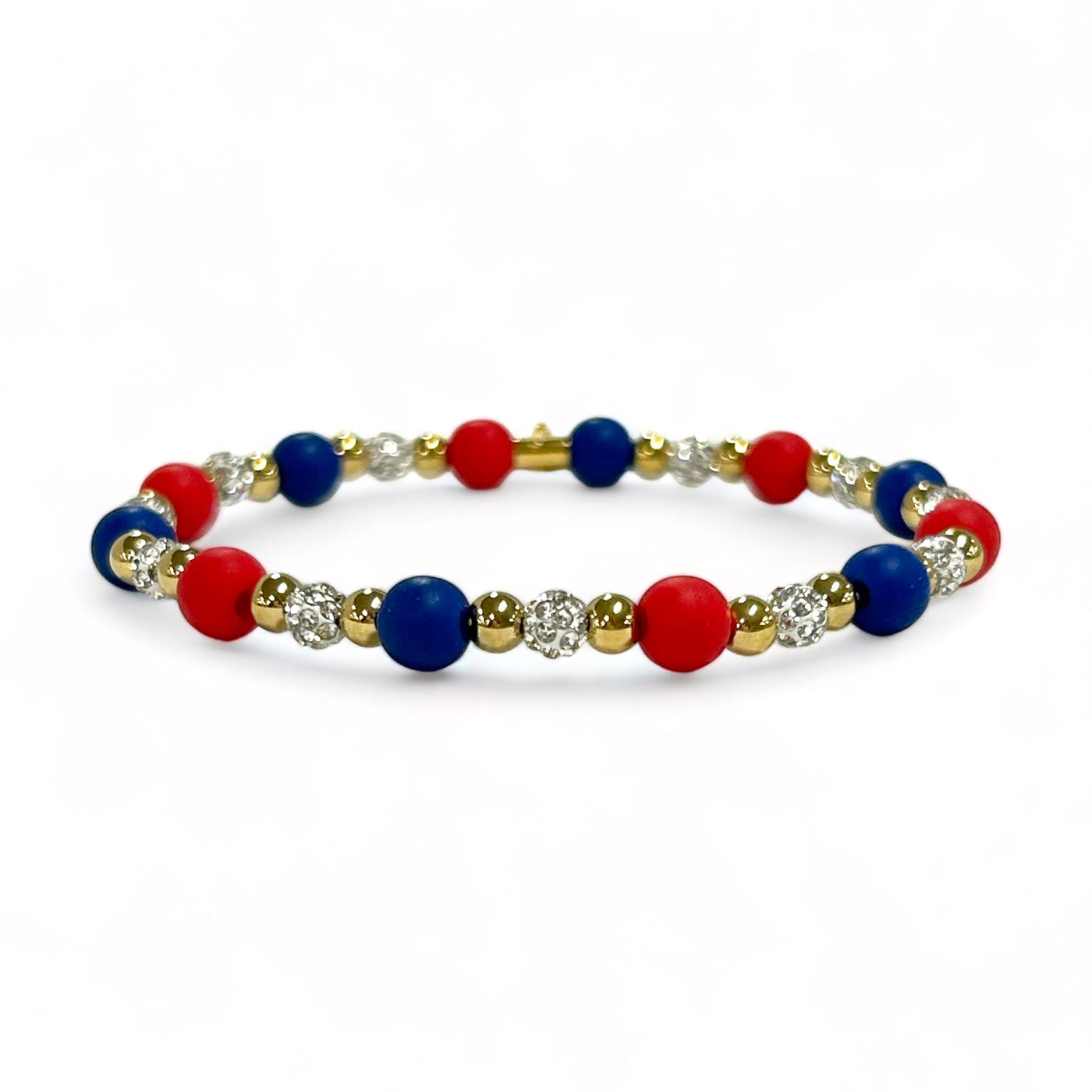 Kaleidoscope Mini Red, Navy and White with Gold