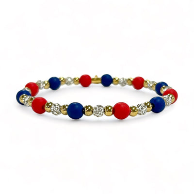 Kaleidoscope Mini Red, Navy and White with Gold