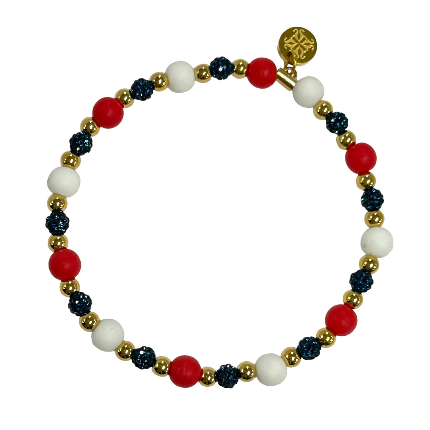 Kaleidoscope Mini Red, White and Navy with Gold